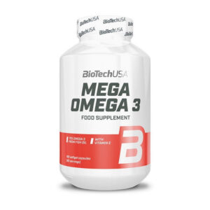 Мега Омега-3 (Mega Omega 3 от BiotechUSA) — это пищевая добавка в форме мягких капсул, каждая из которых содержит 1000 мг рыбьего жира с высоким содержанием омега-3 жирных кислот.