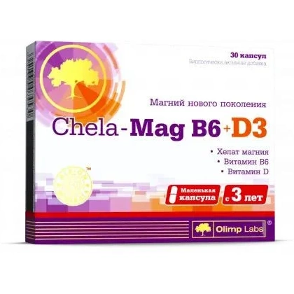 Комплекс Olimp ChelaMag B6 +D3, 30 капсул - Купить в Минске – фото товара Комплекс Olimp ChelaMag B6 +D3, 30 капсул - Купить в Минске – спортивное питание ProGym